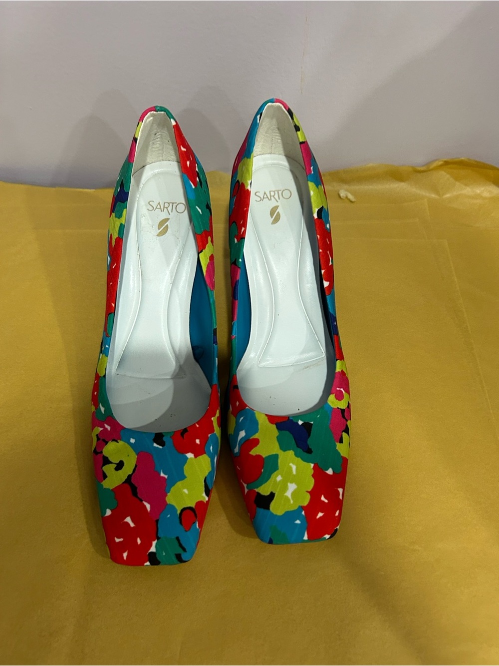 SARTO By Franco Sarto Multicolor Floral Square-Toe Pumps